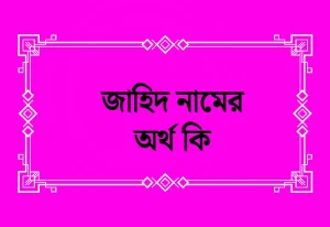 জাহিদ নামের অর্থ কি